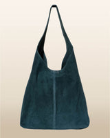 Camilla Suede Tote Bag in Dark Teal - OTTAVIA