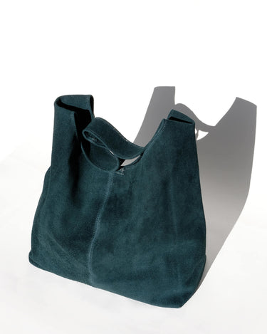 Camilla Suede Tote Bag in Dark Teal - OTTAVIA