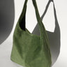 Camilla Suede Tote Bag in Olive Green - OTTAVIA