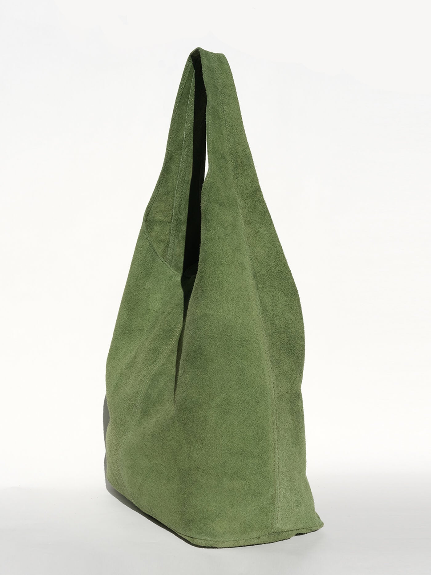 Camilla Suede Tote Bag in Olive Green - OTTAVIA