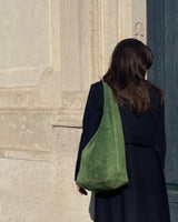 Camilla Suede Tote Bag in Olive Green - OTTAVIA