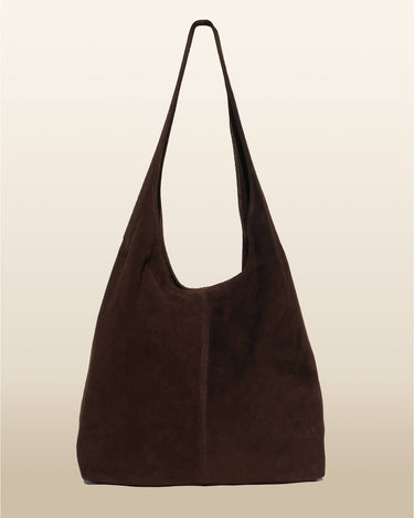 Camilla Suede Tote Bag in Tobacco Brown - OTTAVIA