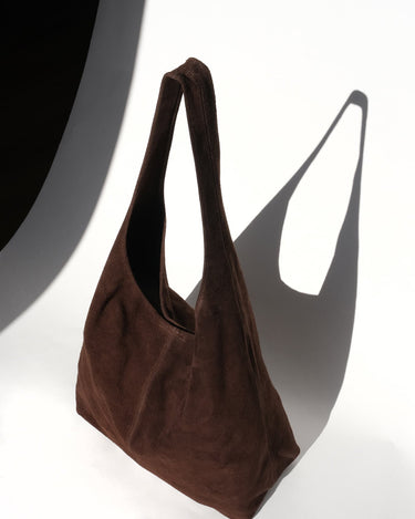 Camilla Suede Tote Bag in Tobacco Brown - OTTAVIA