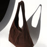 Camilla Suede Tote Bag in Tobacco Brown - OTTAVIA