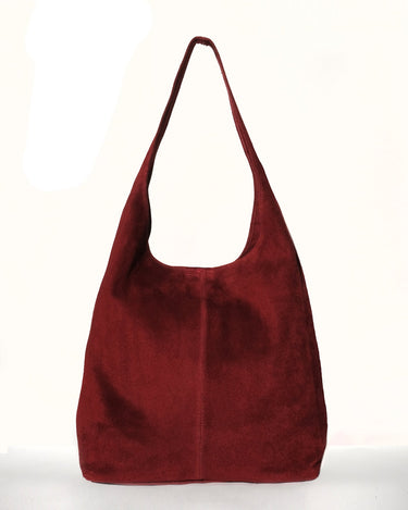 Camilla Suede Tote Bag in Wine Red - OTTAVIA