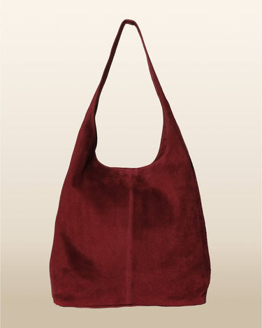 Camilla Suede Tote Bag in Wine Red - OTTAVIA