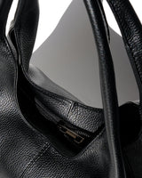 Giulia Leather Shoulder Bag in Black - OTTAVIA