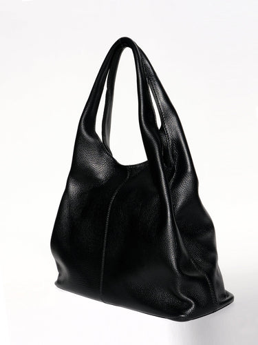 Giulia Leather Shoulder Bag in Black - OTTAVIA