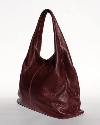 Giulia Leather Shoulder Bag in Burgundy - OTTAVIA