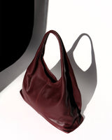 Giulia Leather Shoulder Bag in Burgundy - OTTAVIA