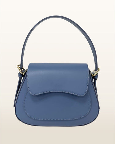 Lucia Leather Shoulder Bag in Blue Azure - OTTAVIA