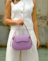 Lucia Leather Shoulder Bag in Lavender - OTTAVIA