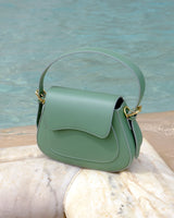 Lucia Leather Shoulder Bag in Pistachio Green - OTTAVIA