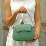 Lucia Leather Shoulder Bag in Pistachio Green - OTTAVIA