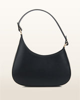 Luna Leather Shoulder Bag in Black - OTTAVIA