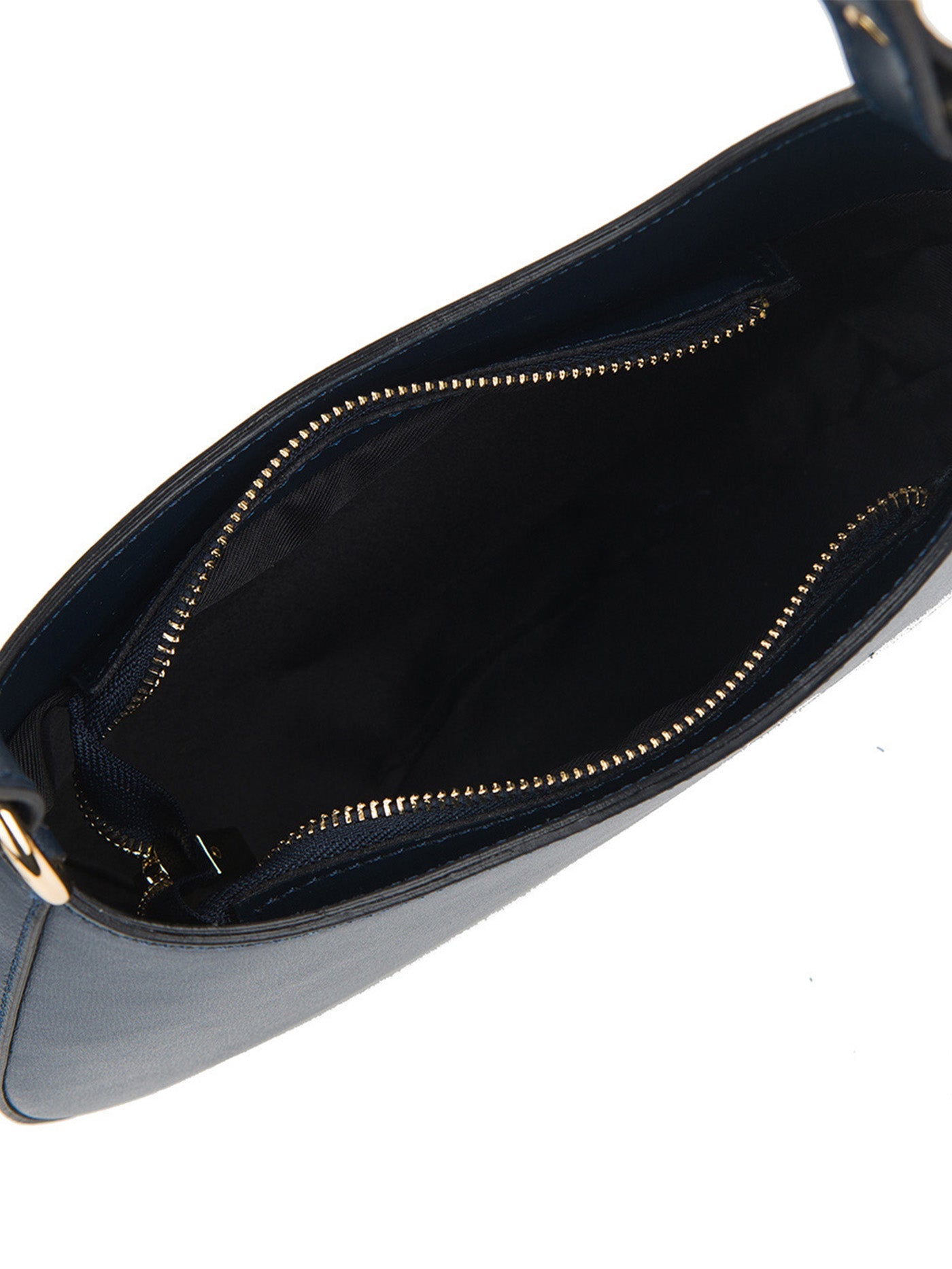 Luna Leather Shoulder Bag in Navy Blue - OTTAVIA