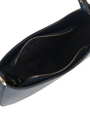 Luna Leather Shoulder Bag in Navy Blue - OTTAVIA