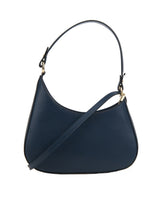 Luna Leather Shoulder Bag in Navy Blue - OTTAVIA