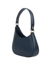 Luna Leather Shoulder Bag in Navy Blue - OTTAVIA
