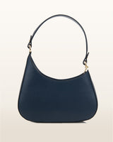 Luna Leather Shoulder Bag in Navy Blue - OTTAVIA