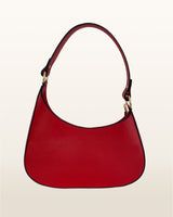 Luna Leather Shoulder Bag in Red - OTTAVIA